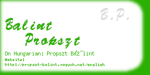 balint propszt business card